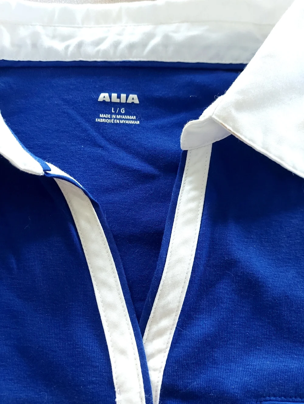 Alia Royal Blue Polo with White Collar - Picture 2 of 3